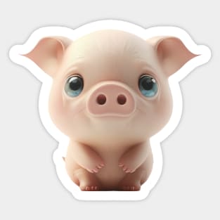 Pig Cute Adorable Humorous Illustration Sticker